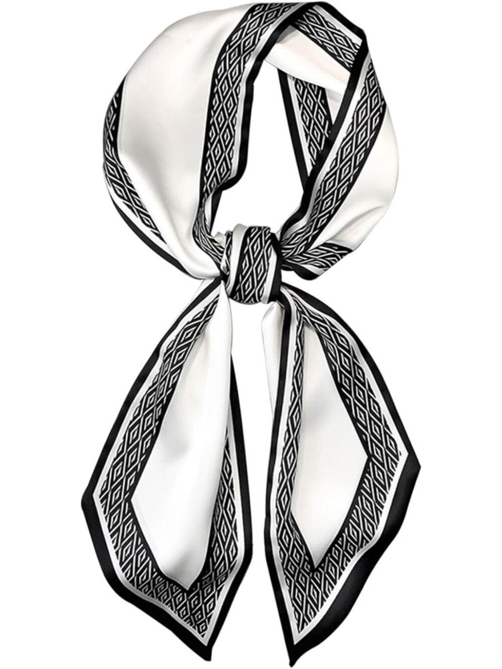 Women's B-Black Printed Square Headscarf Bandanas Hair Scarf Neck Scarves